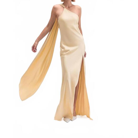 NEW FORE COLLECTION don't call me baby scarf slip maxi dress in yellow